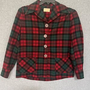 Pendleton Flannel Shirt Jacket 100% Wool M ? Button Up Christmas Plaid Shacket